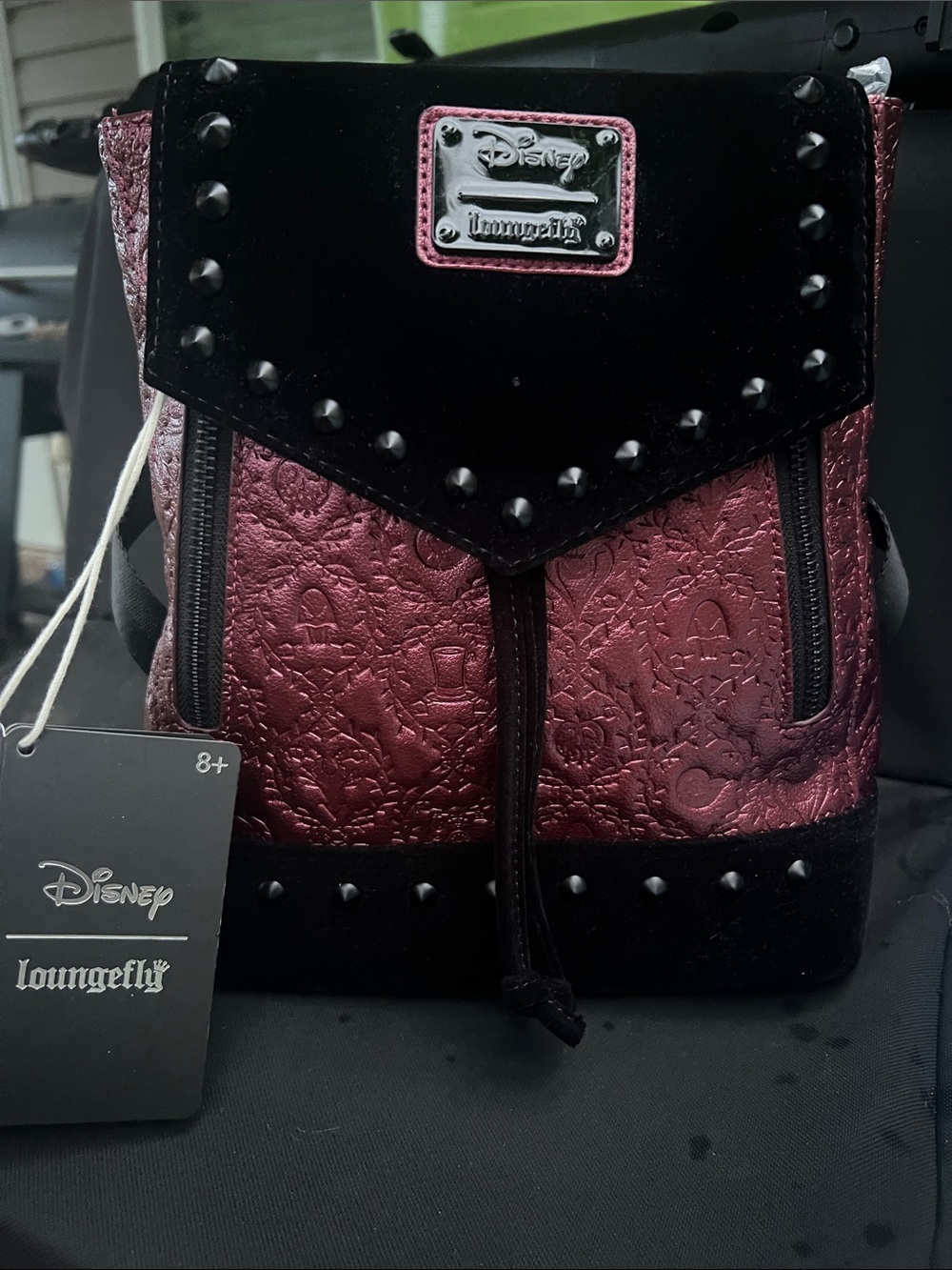 Loungefly Disney limited edition Disney Black & Burgundy Embossed Backpack